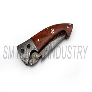 Manche en bois de Rose japonaise, couteau de poche pliant damas fait à la main par couteaux Sm industrie (smk1218) - Product Image 6