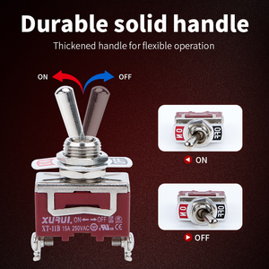 XURUI XT Series Heavy Duty Toggle Switch CE UL TUV KC RoHS 3C Certified SPST <strong>SPDT</strong> DPDT TPDT 15A 250VAC <strong>ON</strong>-<strong>ON</strong> <strong>ON</strong>-OFF - Product Image 3