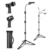 Support de tablette flexible pour sol, en acier carbone, réglable en hauteur, rotatif à 360°, pour iPad