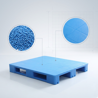 Palettes en plastique empilables à plateau fermé, à simple face, en HDPE vierge, à entrée 4 voies, pour utilisation en entrepôt
