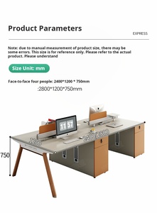 员工办公桌椅套装 现代MDF结构 可伸缩和可调节高度 简约设计 - Product Image 5