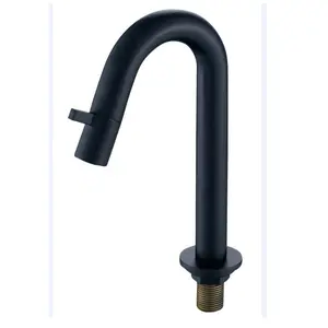 Matt Black Basin Faucet Purified Water Basin Sink Faucet Brass Construction Basin Pillar Tap