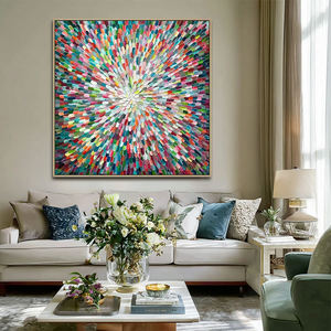 <span class=keywords><strong>Peinture</strong></span> murale moderne, grand paysage floral, <span class=keywords><strong>peinture</strong></span> <span class=keywords><strong>acrylique</strong></span> abstraite, fleurs en pleine floraison, <span class=keywords><strong>peinture</strong></span> à l'huile texturée 3D colorée - Product Image 1