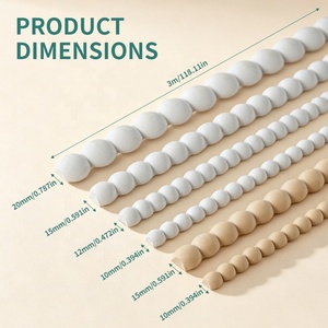 Moulures PVC modernes colorées, <span class=keywords><strong>demi</strong></span>-perles polies, moulures 3D effet perle, auto-adhésives, pour décoration murale, armoires, étagères, fenêtres, villas, hôtels - Product Image 2