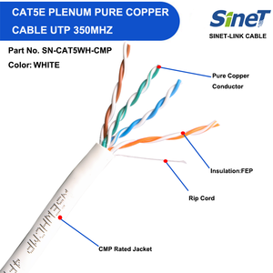 CMP CAT5E cáp <span class=keywords><strong>Ethernet</strong></span> 350Mhz 1000ft 305M 24AWG Đồng UTP fep cách nhiệt ETL được liệt kê thực hội nghị toàn thể số lượng lớn thông tin liên lạc Cáp - Product Image 3