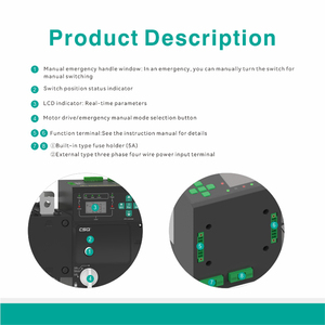 <span class=keywords><strong>Interruptor</strong></span> de Transferencia Automática Industrial CSQ HYCQ8 125A-630A 4P con puerto programable de comunicación LCD RS485 ajustable - Product Image 5