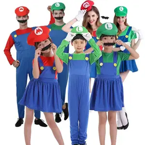 Nicro Child Boy Dance Performance Wear Role Play Super Mario Bros Suits Halloween Costume Anime Cosplay Jumpsuits Dress Clothes