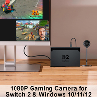 Mini Cámara para Juegos para PC y Switch 2, 1080P Full HD, Cableada USB Tipo-C, Brillo y Claridad Ajustables para Juegos de Realidad Aumentada y Videollamadas