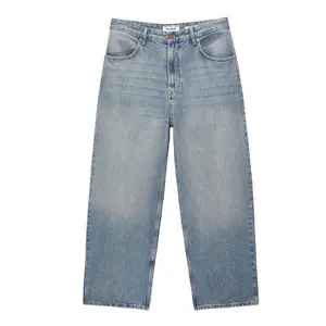 Gingtto Custom Streetwear Vintage Washed Straight Leg Cargo Loose Baggy Jeans