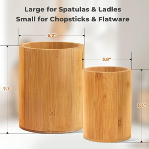 Organizador de Utensilios de Bambú Sostenible, Grande, para Cocina, para Cucharas, Palillos, Espátulas, Encimera y <span class=keywords><strong>Despensa</strong></span> - Product Image 2