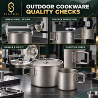 Poignée de maintien pour pot de camping détachable en alliage de titane BIAOPAI, usinage CNC, fraisage, perçage, service OEM ODM personnalisable