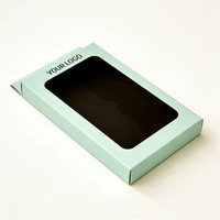 Caja al por mayor para fundas de teléfono con logo, caja de alta calidad para fundas de teléfono, caja de embalaje para fundas de teléfono con ventana y tinta de soja