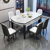Ensemble table et chaises pliantes en pierre frittée, mobilier convertible moderne en bois massif pour petit appartement