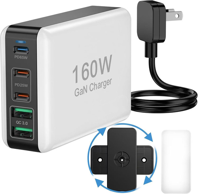 160 W Gan Wall Pd 3 Type C 5 in 1 Travel Cable Laptop Mobile Fast Charging Adapter Phone 2Usb C 160W Charger
