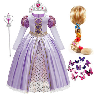 Robes de cosplay Rapunzel pour filles HP New 2024 Halloween, costumes de princesse pour filles, tenues de fête d'anniversaire pour enfants, 10-14 ans - Product Image 3