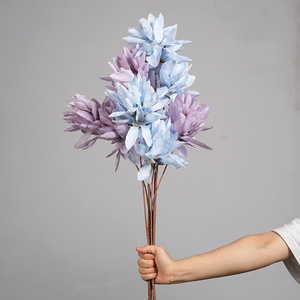 Fleurs artificielles bleu clair et violet en PVC, plante entière, décoration de mariage, décoration intérieure, Bauhinia - Product Image 1
