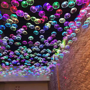 Luz colgante de fibra óptica de medusas coloridas para decoración interior y exterior, luz de medusas - Product Image 1