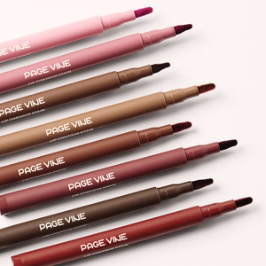 PAGE VINE Vegan Liquid <b>Lip</b> Contour <b>Stain</b> Liner Pen with Mineral Formula Nude Brown <b>Red</b> Color Range for Daily Makeup - Product Image 2