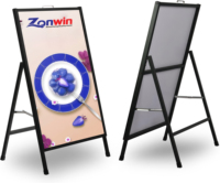 Support de signalisation numérique en fer pour intérieur, panneau publicitaire pliable pour extérieur, support de menu de café en fer, panneau d'affichage sur pied