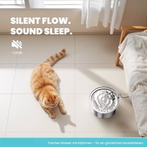 Fontaine à eau pour chat de compagnie 3,2 L, corps en acier inoxydable, distributeur d'eau en forme de robinet, extérieur, avec filtre - Product Image 2