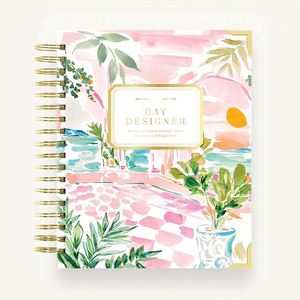 Cuaderno/Agenda Espiral A5 Personalizable Ecológico con Logotipo en Dorado, 80 Hojas, Diseño Floral Pequeño, Alta Estética - Product Image 1