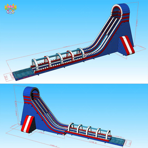 <span class=keywords><strong>Toboggan</strong></span> aquatique <span class=keywords><strong>gonflable</strong></span> géant de 50 m de long, fabriqué aux États-Unis, avec piscine pour enfants ou adultes - Product Image 2
