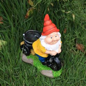 Gnomo vecchio ornamento in resina scultura decorativa nano popolare sul Patio della bicicletta statua decorazione del giardino - Product Image 5