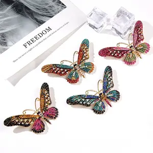 New arrivals Beautiful Colorful Rhinestone Butterfly Pin Brooch Women Jewelry