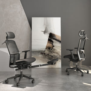 Chaise de bureau ergonomique pivotante moderne de haute qualité avec appuie-tête réglable en hauteur, structure métallique robuste pour personnes corpulentes - Product Image 2