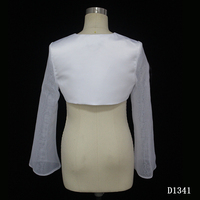 D1341 Veste châle pour enfants à manches longues en organza patchwork non décorée