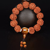 12/16/20 мм 5 Mukhi Rudraksha Mala четки браслет Bodhi Тибетский буддизм Браслет Йога Исцеление молитва Чакры Энергия амулет