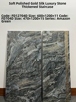 Carreaux de porcelaine rectangulaires modernes veinés de marbre gris doré brillant 600x1200mm pour escaliers de salle de bain, hall, hôtel, villa