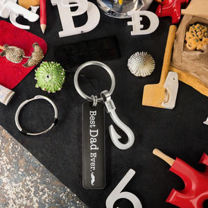 Porte-clés créatif vintage tendance en acier inoxydable, étanche, personnalisé avec un hameçon scintillant, idéal pour le Poisson d'avril - Vente en gros - Product Image 3