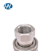 HAL-LOK GT-02T-SP Double auto-étanche, poli, en acier inoxydable forgé, 25 Mpa, 1/8-2 pouces. Raccord rapide haute pression