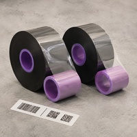 Ruban de transfert thermique en résine de cire de qualité alimentaire bleu, 53 mm * 1100 m, compatible avec Videojet 6420, pour sacs à collation