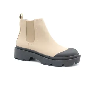 Neue Technologie Enten stiefel wasserdichte PVC-Kunststoff gummistiefel Chelsea Boots Patchwork Damen weiße Regens tiefel