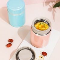 Portable retour à l'école 400ml en acier inoxydable Double paroi isolé sous vide Thermos flacon grand Logo plus chaud pot de nourriture boîte à déjeuner