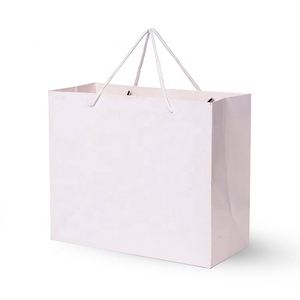 Custom Luxury Gold Foil Matte Embossed Laminated Logo Large Medium White Gift Sturdy Paper Clothing Store Shopping Bag - Product Image 3
