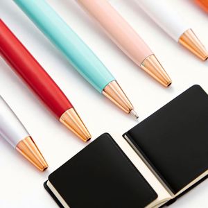 Stylo bille promotionnel en métal fin personnalisé de haute qualité, multicolore, pointe de 1,0 mm, gravure laser pour entreprise - Product Image 3