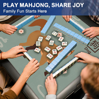 Alas Meja Mahjong Lipat Otomatis 32,5 inci OEM Custom Print Alas Mahjong Amerika dengan Lapisan Karet