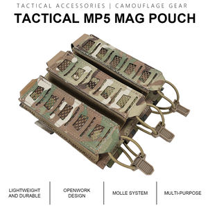 SINAIRSOFT Bolsa Táctica para Cargador de 9mm con Gancho y Bucle y Correas Elásticas de Retención para Accesorios de Chaleco y Pechera - Product Image 2