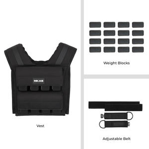 MKAS <span class=keywords><strong>Calistenia</strong></span> Negro Peso <span class=keywords><strong>Chaleco</strong></span> Placa Venta al por mayor Personalizado Ajustable Peso <span class=keywords><strong>Chaleco</strong></span> para Hombres Entrenamiento 10kg 12kg 16kg 20kg 30kg - Product Image 2
