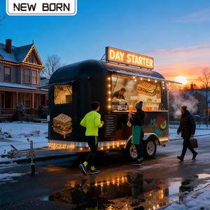 Mobiele Bbq Food Truck Kar Met Volledige Keuken Grill Friteuse Ijs Koffie Hotdog Taco Candy Glasvezel Aluminium - Product Image 1