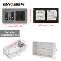Câble de charge extensible BAOBEN en nitrure de gallium 20W avec prise multifonctionnelle USB + Type-C standard européenne 16A