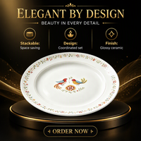 Assiette en céramique de porcelaine ronde à motif floral d'oiseaux, vaisselle multicolore pour la salle à manger à domicile