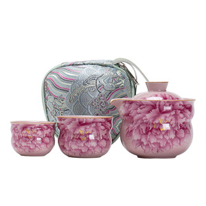 Juego de Té de Viaje Pink Ru Kiln, 1 Tetera y 2 Tazas, Portátil, para Exteriores, Ligero, para Uso Doméstico - Product Image 2