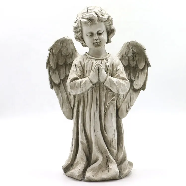 Estátua de anjo em resina personalizada, estatueta guardiana cherub de resina