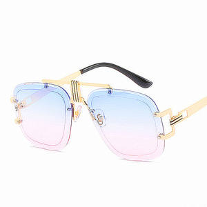 Lunettes de soleil unisexes 2019 avec logo personnalisé, style vintage de luxe pour femmes, surdimensionnées, protection UV400, style étoile, carrées - Product Image 2