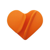 Support de téléphone adhésif en silicone vert tendance en forme de cœur pour rouge à lèvres, style influenceur, support mains libres stable, ODM