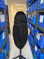 Peluca de Cabello Humano Brasileño con Frente de Encaje, Ondulado y Rizado, Transparente HD, de 34 Pulgadas de Largo, para Mujer, Pelucas con Frente de Encaje Rizado Profundo